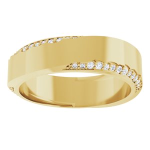 Curved - Eva - 14K Yellow Gold 1/3 CTW Lab-Grown Diamond Band Size 7