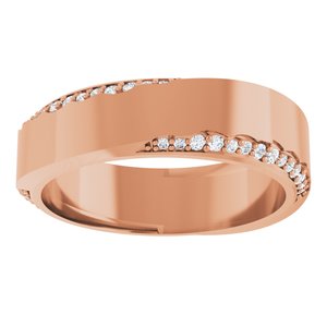 Curved - Eva - 14K Rose Gold 1/3 CTW Lab-Grown Diamond Band Size 7