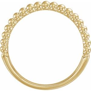 Plain - Ivyanna - 14K Yellow Gold Beaded Contour Band
