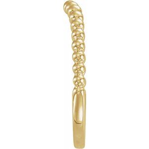 Plain - Ivyanna - 14K Yellow Gold Beaded Contour Band