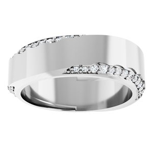 Curved - Eva - Platinum 1/4 CTW Natural Diamond Band Size 4