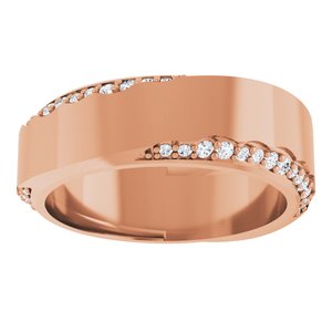 Curved - Eva - 14K Rose Gold 1/4 CTW Natural Diamond Band Size 4