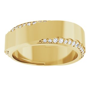 Curved - Eva - 14K Yellow Gold 1/4 CTW Natural Diamond Band Size 4