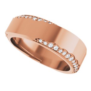 Curved - Eva - 14K Rose Gold 1/4 CTW Natural Diamond Band Size 4