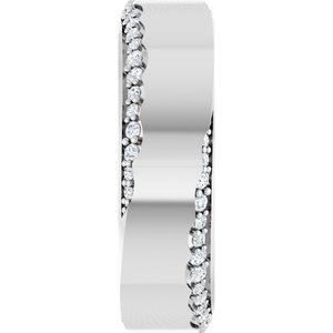 Curved - Eva - Platinum 1/4 CTW Natural Diamond Band Size 4