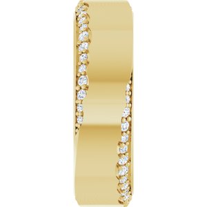 Curved - Eva - 14K Yellow Gold 1/4 CTW Natural Diamond Band Size 4