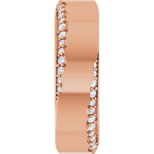 Curved - Eva - 14K Rose Gold 1/4 CTW Natural Diamond Band Size 4