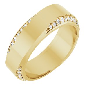 Curved - Eva - 14K Yellow Gold 1/4 CTW Natural Diamond Band Size 4