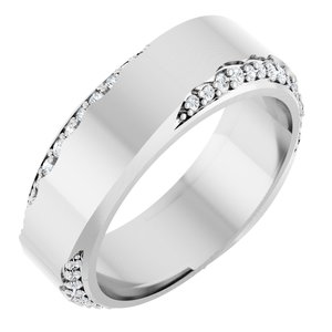 Curved - Eva - 14K White Gold 1/4 CTW Natural Diamond Band Size 4