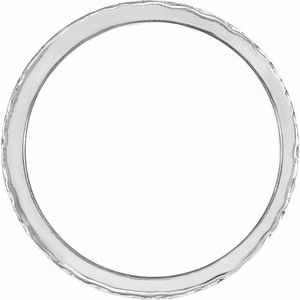 Classic - Alejandra - 14K White Gold Hand-Engraved  Wheat Pattern Flat Band Size 6