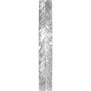 Classic - Alejandra - 14K White Gold Hand-Engraved  Wheat Pattern Flat Band Size 6