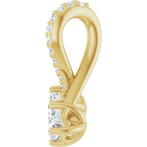 14K Gold 1/2 CTW Natural Diamond Pendant 14K Yellow Gold