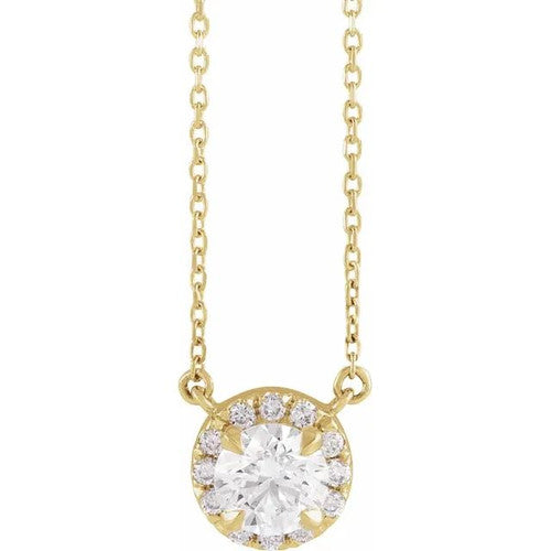 14K Gold 7/8 CTW Diamond French-Set 16-18" Necklace 14K Yellow Gold