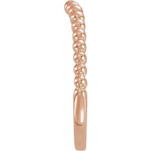 Plain - Ivyanna - 14K Rose Gold Beaded Contour Band