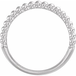 Plain - Ivyanna - 14K White Gold Beaded Contour Band