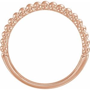 Plain - Ivyanna - 14K Rose Gold Beaded Contour Band