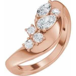 Curved - Milan - 14K Rose Gold 1/2 CTW Natural Diamond Contour Band