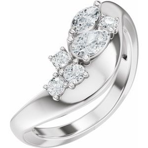 Curved - Milan - 14K White Gold 1/2 CTW Lab-Grown Diamond Contour Band
