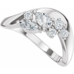 Curved - Milan - Platinum 1/2 CTW Lab-Grown Diamond Contour Band