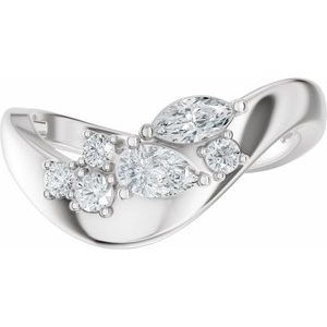 Curved - Milan - Platinum 1/2 CTW Lab-Grown Diamond Contour Band