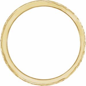 Classic - Alejandra - 14K Yellow Gold Hand-Engraved  Wheat Pattern Flat Band Size 6