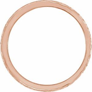 Classic - Alejandra - 14K Rose Gold Hand-Engraved  Wheat Pattern Flat Band Size 6