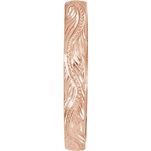 Classic - Marissa - 14K Rose Gold Hand-Engraved Vintage-Inspired Flat Band Size 6