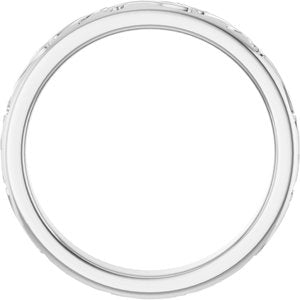 Classic - Erica - 14K White Gold Milgrain Scroll Band Size 9