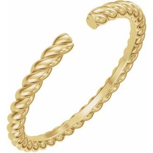 Unique - Sousan - 14K Yellow Gold Rope Open Band Size 4