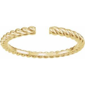 Unique - Sousan - 14K Yellow Gold Rope Open Band Size 4