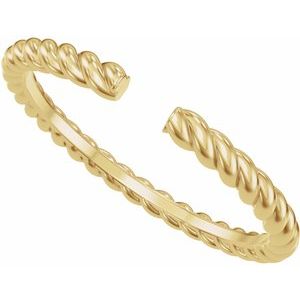 Unique - Sousan - 14K Yellow Gold Rope Open Band Size 4