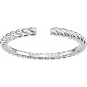 Unique - Sousan - 14K White Gold Rope Open Band Size 4