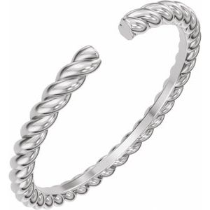 Unique - Sousan - 14K White Gold Rope Open Band Size 4