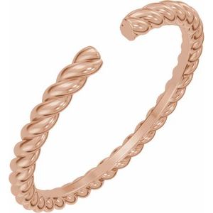 Unique - Sousan - 14K Rose Gold Rope Open Band Size 4