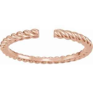 Unique - Sousan - 14K Rose Gold Rope Open Band Size 4