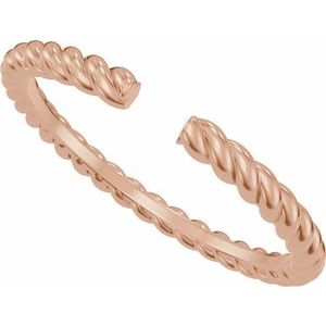 Unique - Sousan - 14K Rose Gold Rope Open Band Size 4
