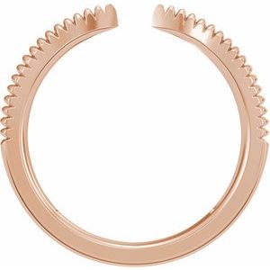 Unique - Silvia - 14K Rose Gold Ridged Open Band Size 4