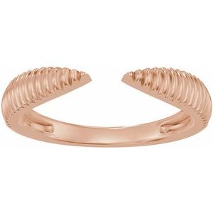 Unique - Silvia - 14K Rose Gold Ridged Open Band Size 4