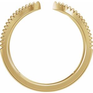 Unique - Silvia - 14K Yellow Gold Ridged Open Band Size 4