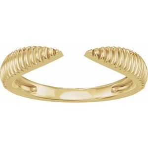 Unique - Silvia - 14K Yellow Gold Ridged Open Band Size 4