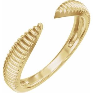Unique - Silvia - 14K Yellow Gold Ridged Open Band Size 4