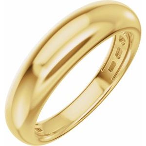 14K Yellow Gold Matching Band for 6.5 mm Round Ring