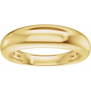 14K Yellow Gold Matching Band for 6.5 mm Round Ring