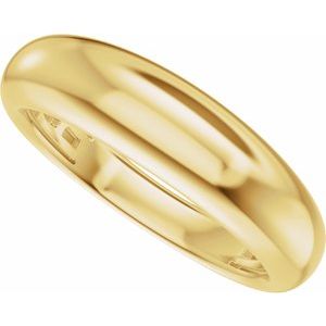 14K Yellow Gold Matching Band for 6.5 mm Round Ring