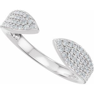 Pave - Ensley - 14K White Gold 1/3 CTW Lab-Grown Diamond Pave'-Style Open Band  Size 4