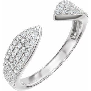 Pave - Ensley - 14K White Gold 1/3 CTW Lab-Grown Diamond Pave'-Style Open Band  Size 4