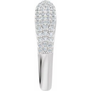 Pave - Ensley - 14K White Gold 1/3 CTW Lab-Grown Diamond Pave'-Style Open Band  Size 4