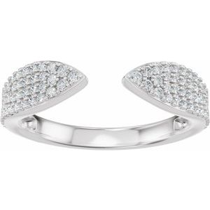 Pave - Ensley - 14K White Gold 1/3 CTW Lab-Grown Diamond Pave'-Style Open Band  Size 4