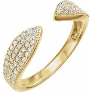 Pave - Ensley - 14K Yellow Gold 1/3 CTW Lab-Grown Diamond Pave'-Style Open Band  Size 4