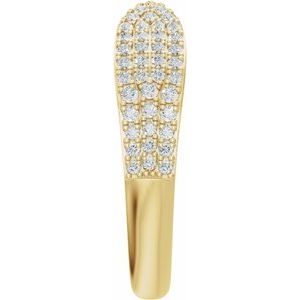 Pave - Ensley - 14K Yellow Gold 1/3 CTW Lab-Grown Diamond Pave'-Style Open Band  Size 4